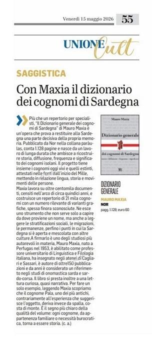 Unione sarda 15 05 2026
